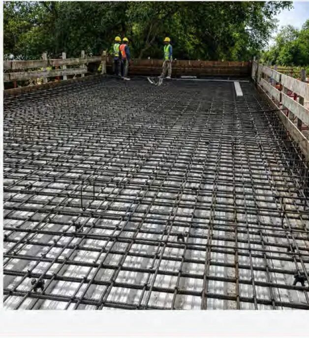 Armado de acero en losa de cimentación