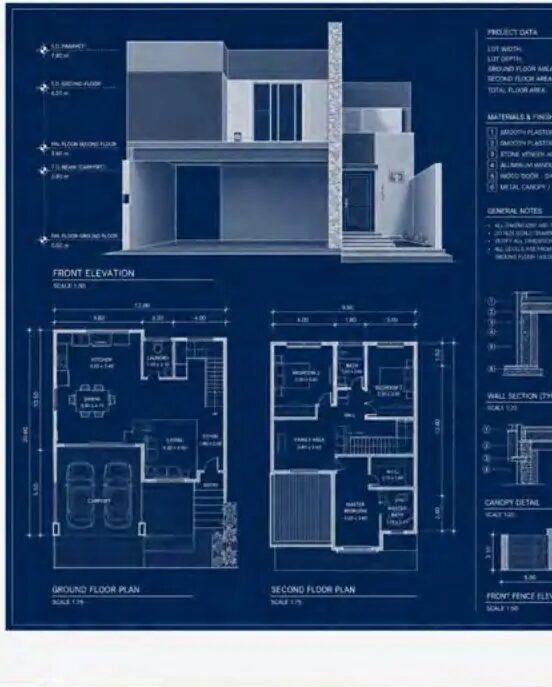 Plano arquitectónico y ejecutivo de vivienda